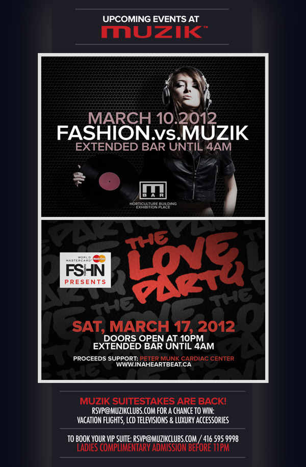 FASHION vs MUZIK, Toronto - March 10, 2012 [Event]