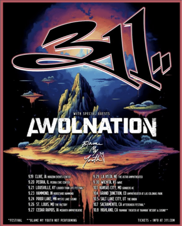 311 Fall 2023 tour poster