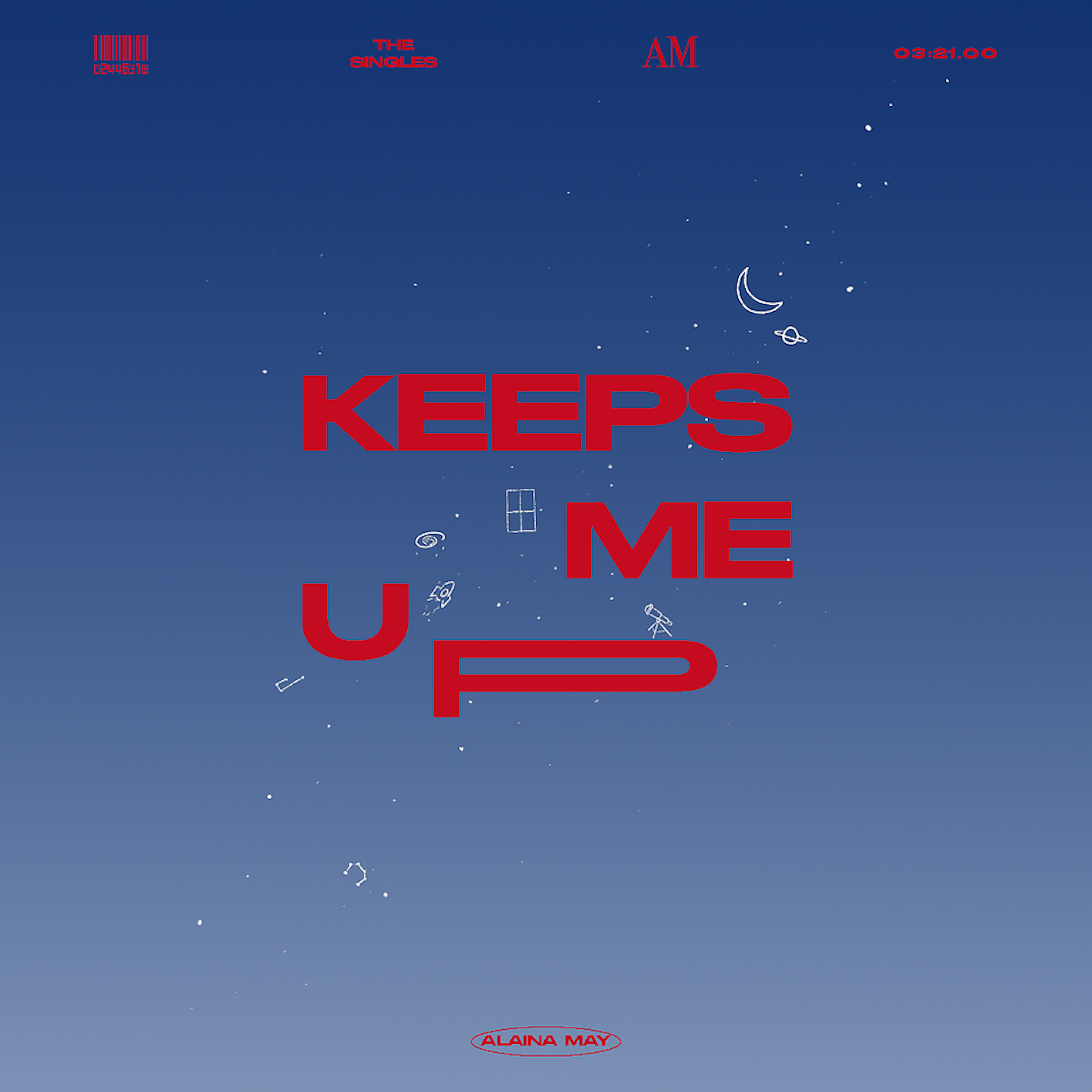 Alaina May “Keeps Me Up” single artwork, by Stephanie Liu