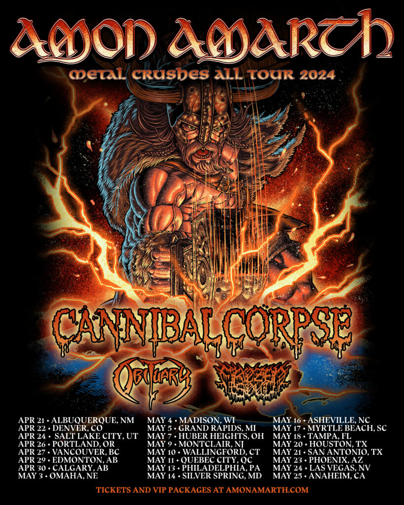 Amon Amarth 2024 North American tour flyer