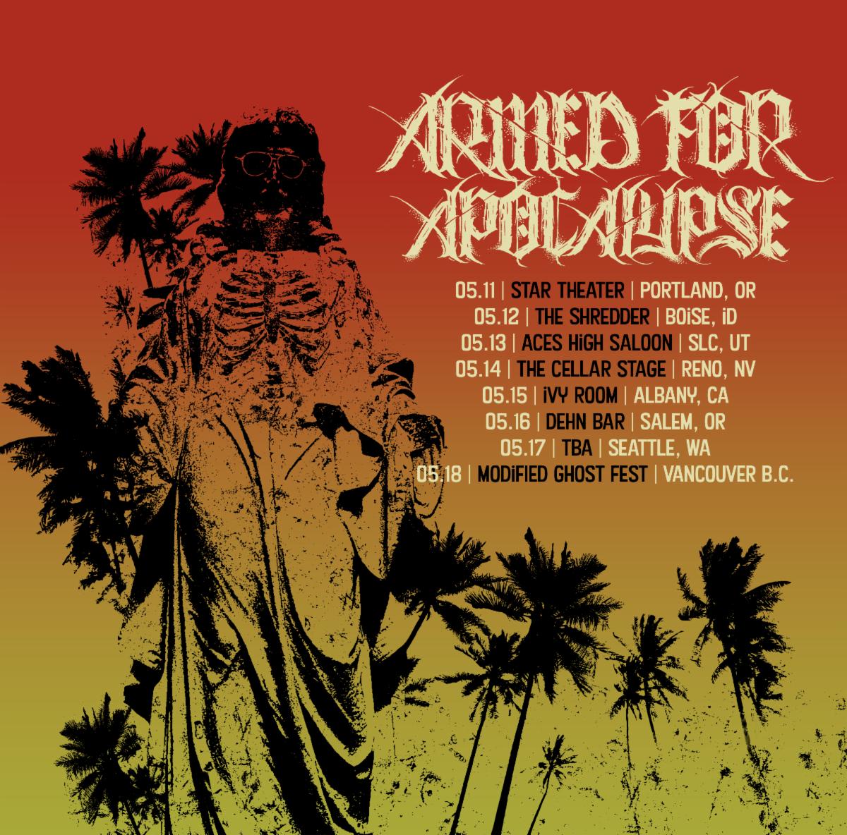 Armed For Apocalypse West Coast tour poster