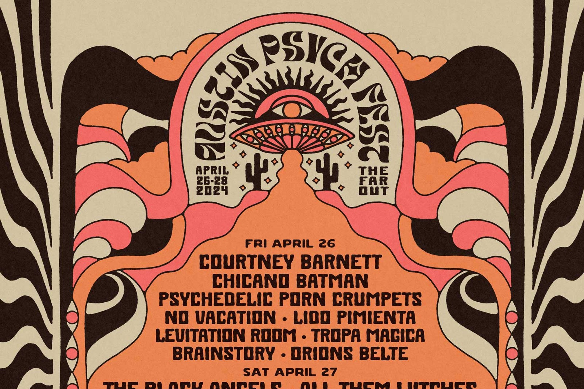 Austin Psych Fest 2024, artwork by Catie St. Jacques