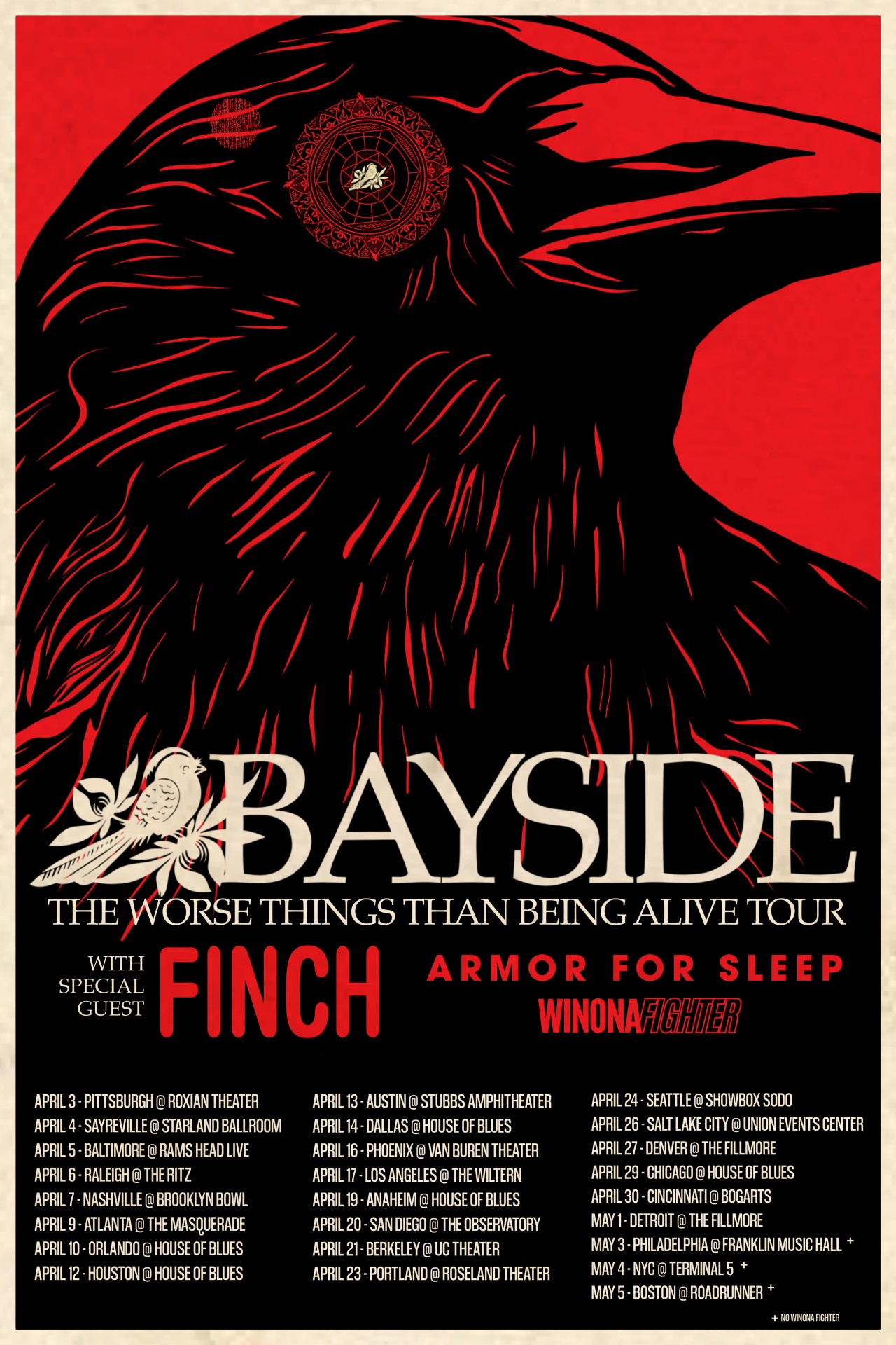 Bayside “Worse Things Than Being Alive Tour” admat