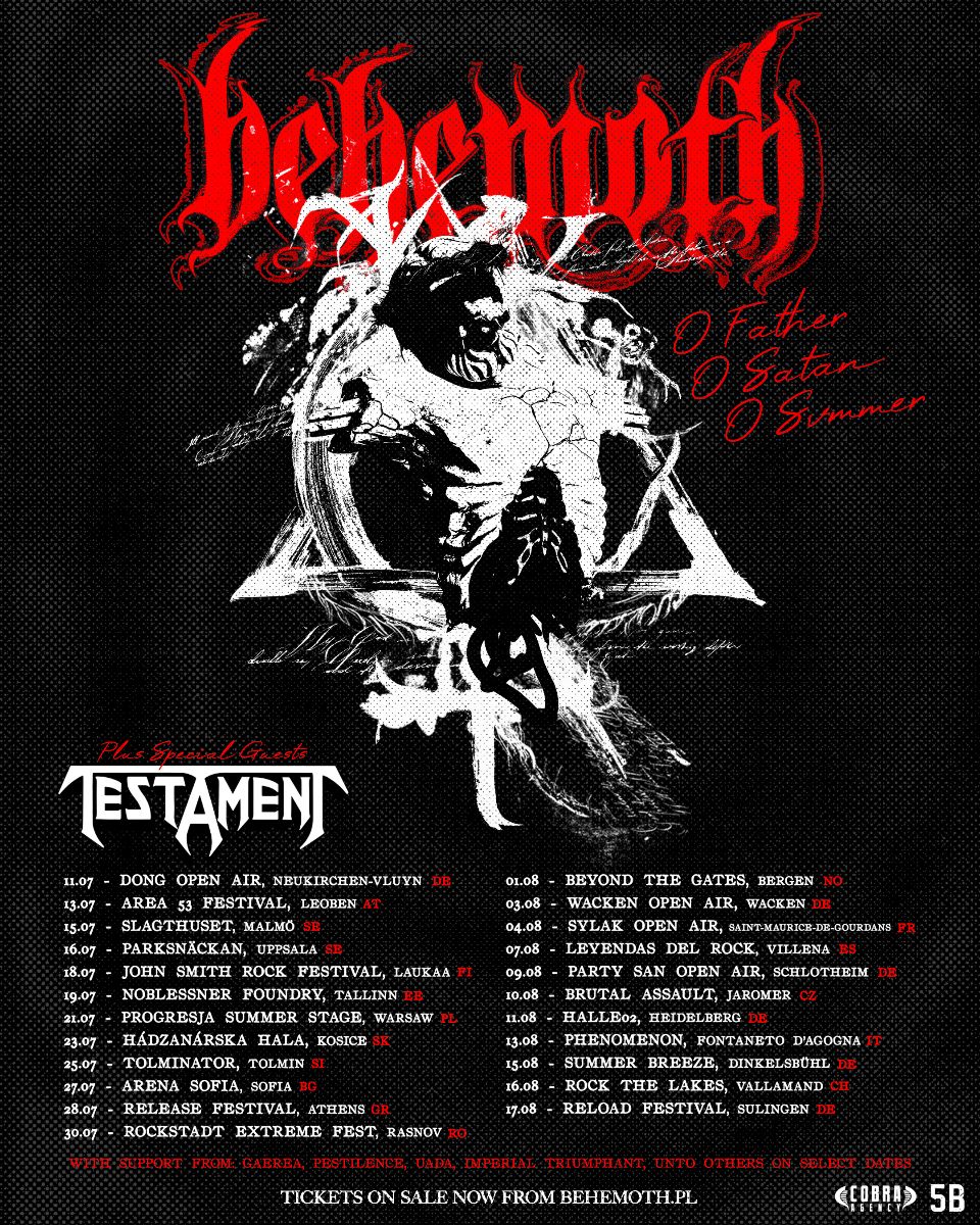 Behemoth “O Father O Satan O Svmmer” 2024 tour poster