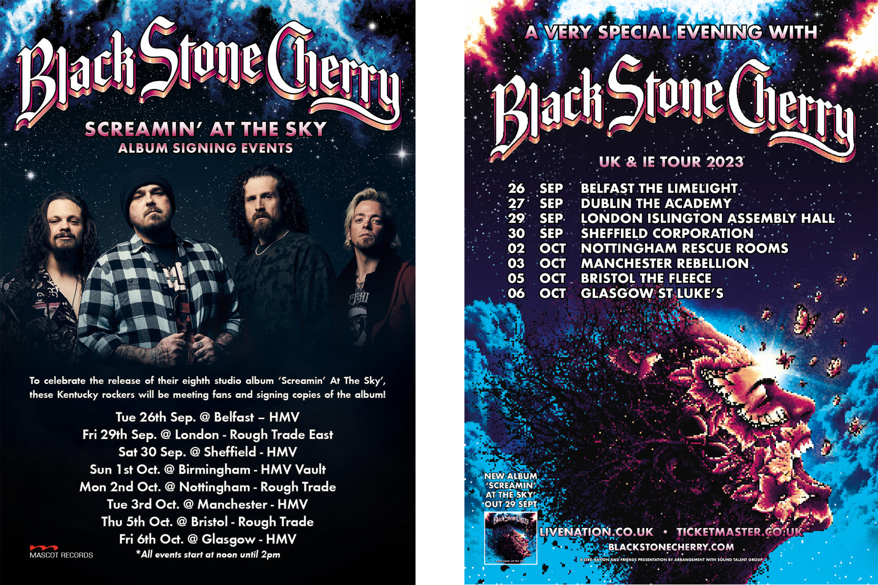 Black Stone Cherry 2023 Tour Artwork