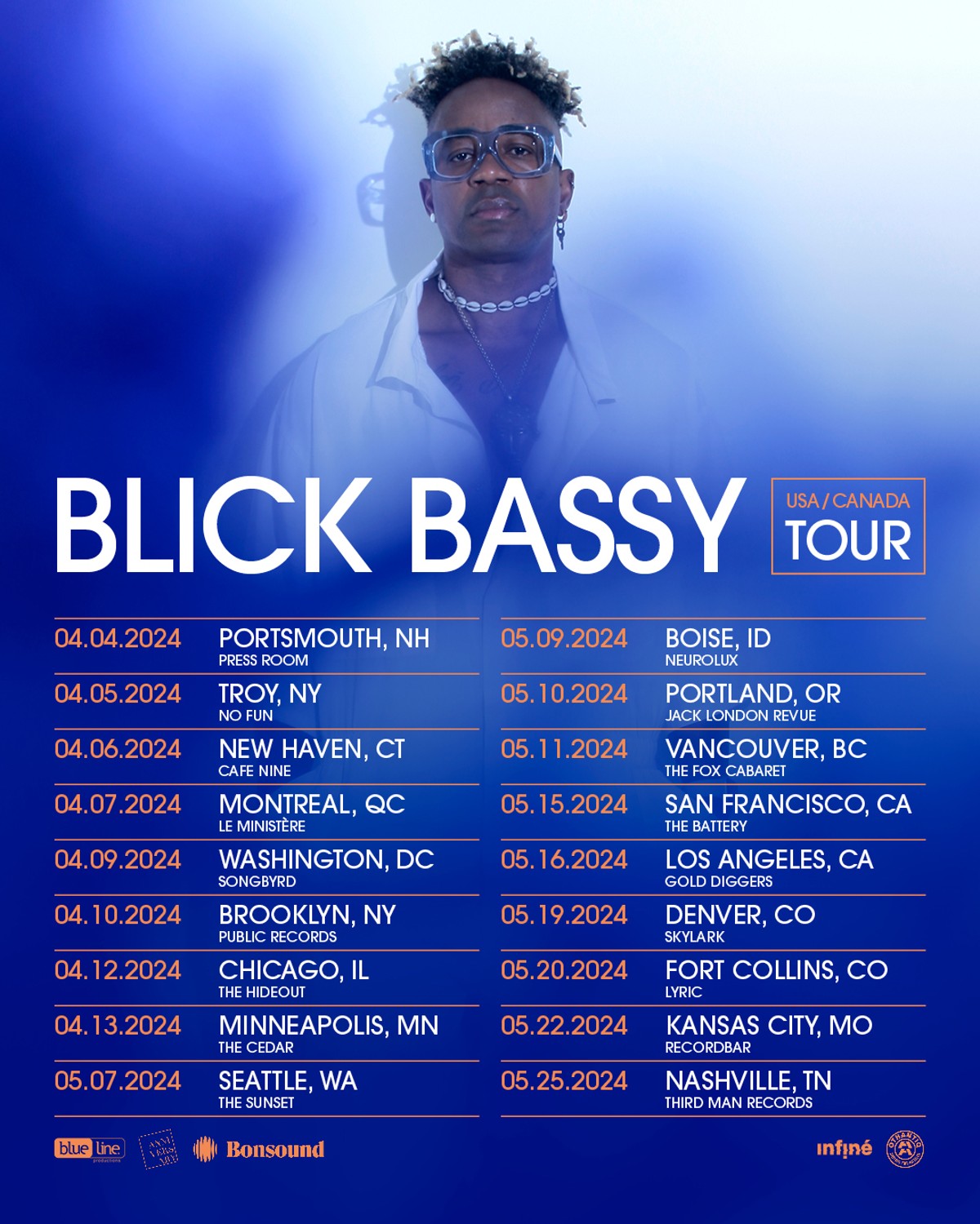 Bick Bassy 2024 tour poster