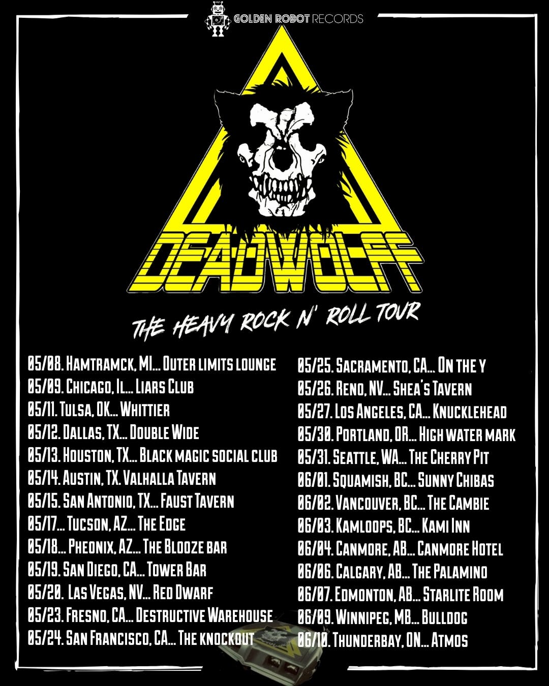 Deadwolf 2023 “Heavy Rock N Roll Tour” poster