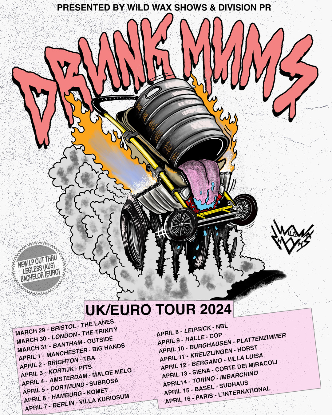 Drunk Mums 2024 UK/EU tour poster