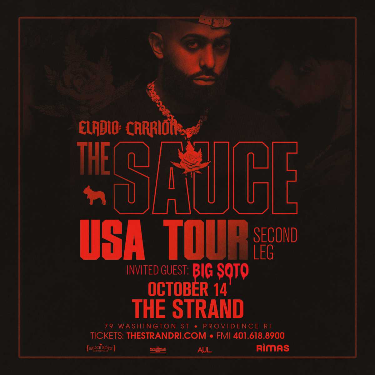 Eladio Carrión “The Sauce USA Tour” Second Leg poster