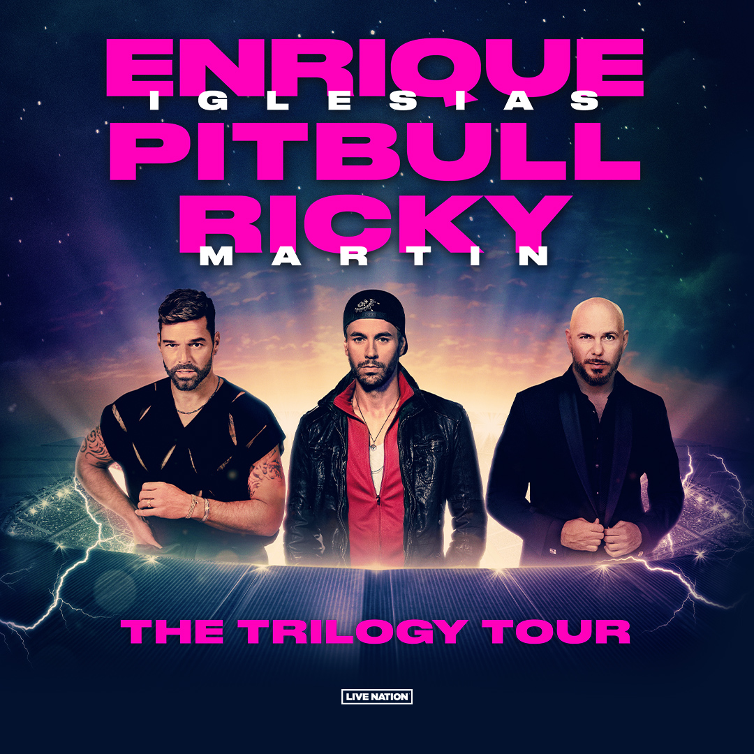 Enrique Iglesias, Pitbull, and Ricky Martin “The Trilogy Tour” poster