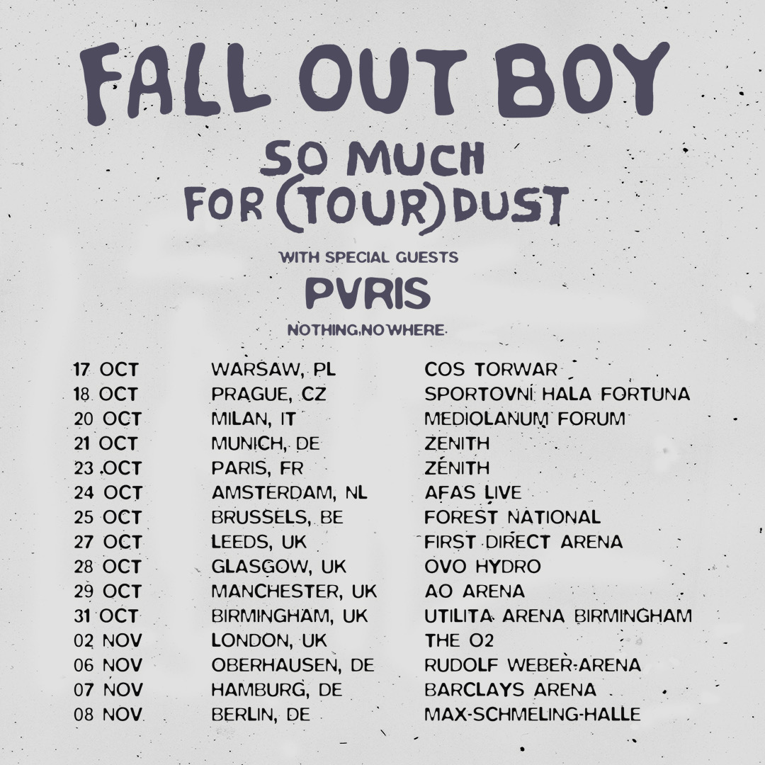 Artwork for Fall Out Boy ‘So Much For (Tour) Dust’ UK/Europe Arena Tour
