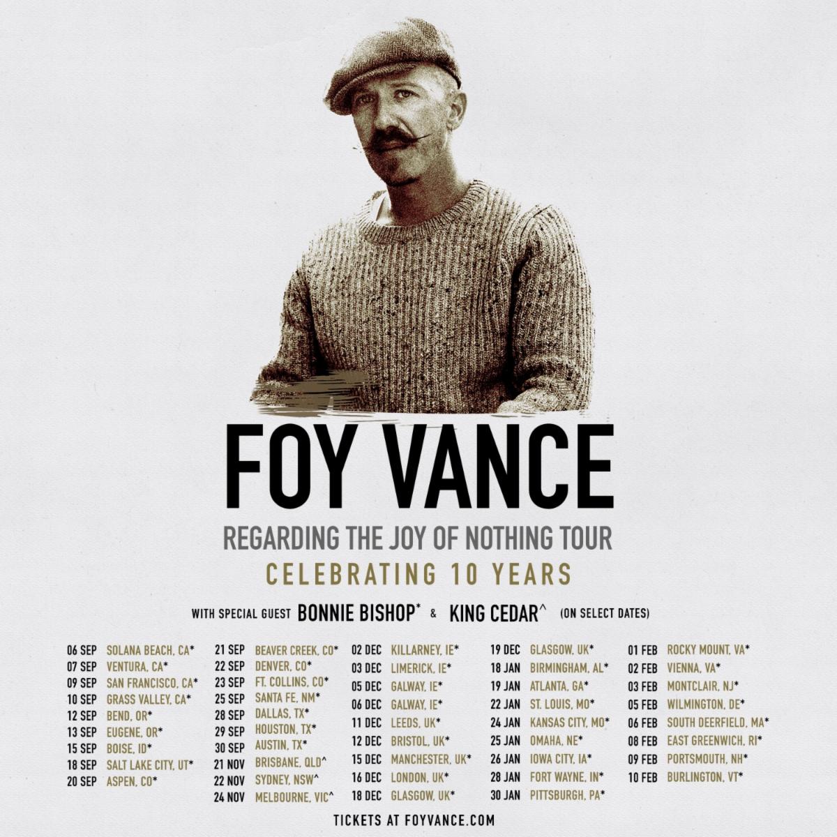 Foy Vance “Joy of Nothingness 10 Year” tour poster