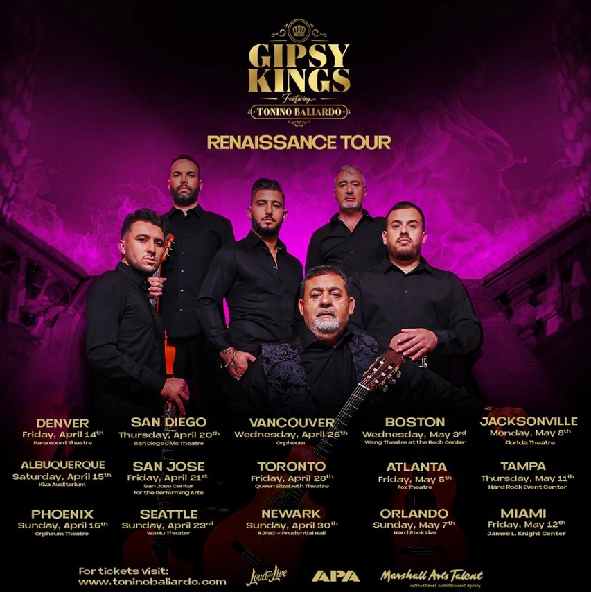 Gipsy Kings ft. Tonino Baliardo “Renaissance Tour” poster