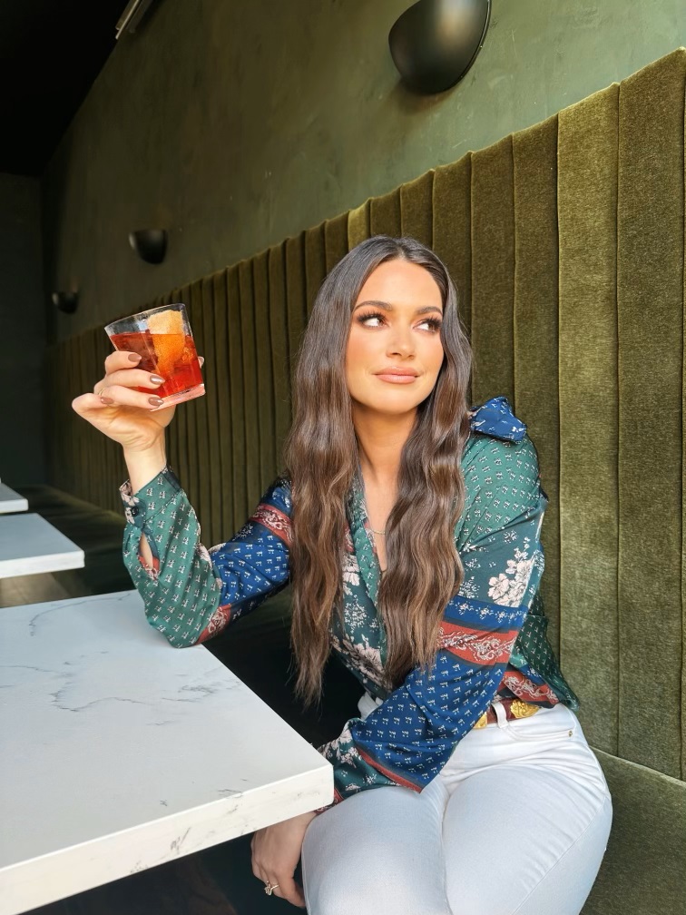 Hannah Ellis with cocktail