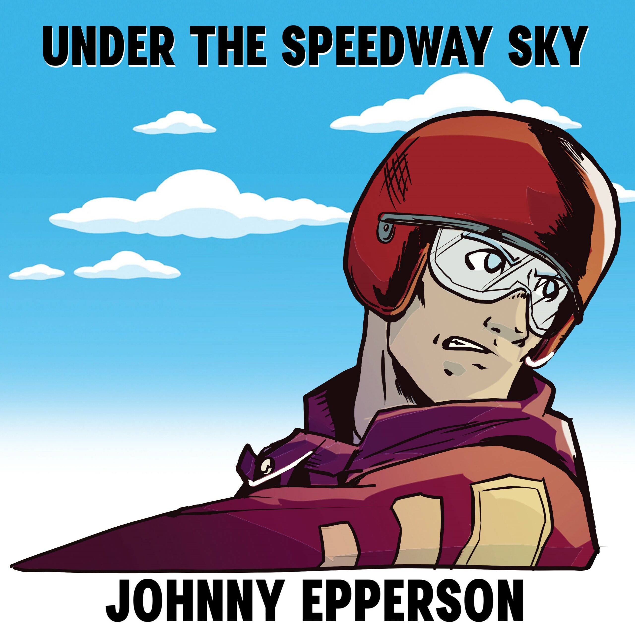 Artwork for the album ‘Under The Speedway Sky’ by Johnny Epperson, photo Tyler Andrews
