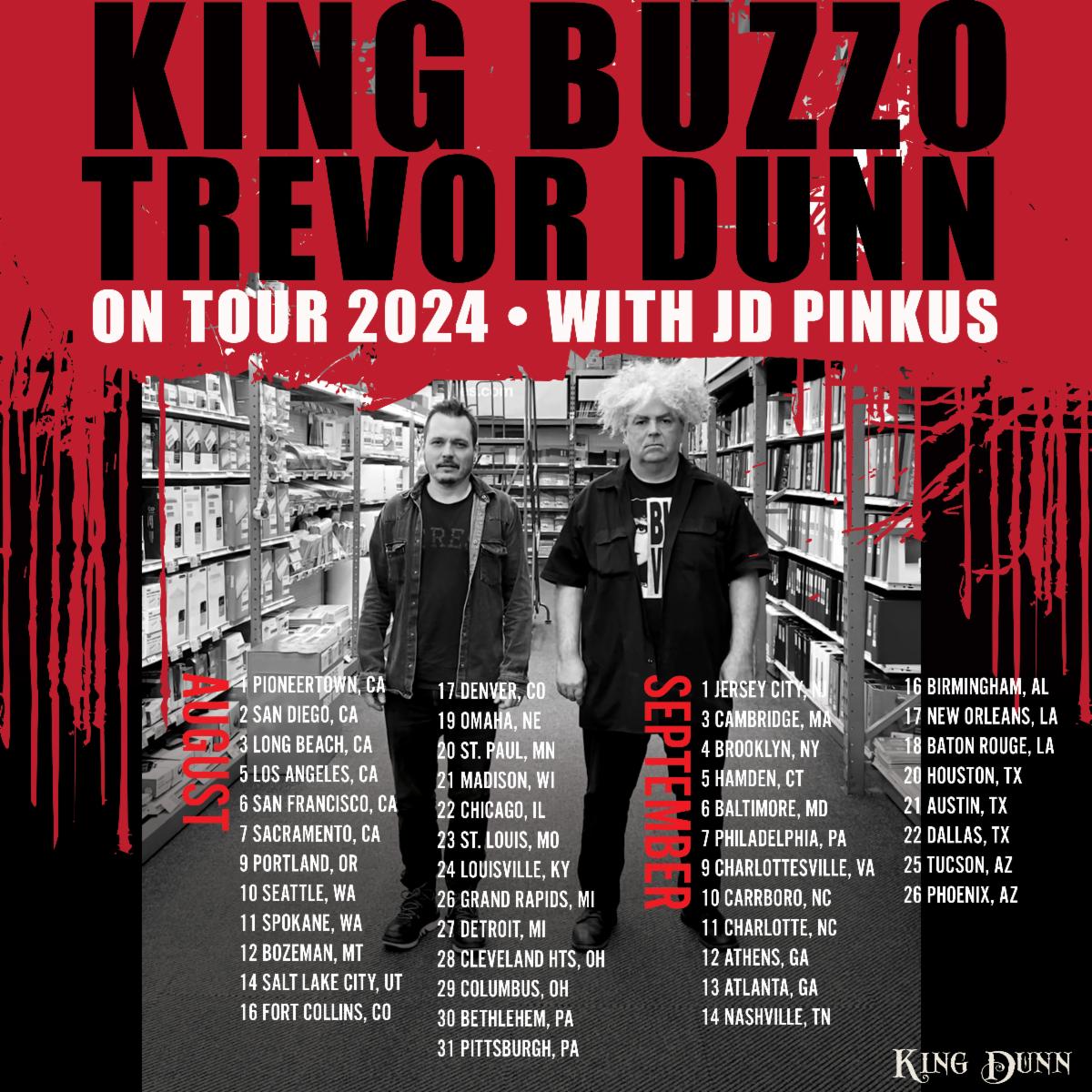 King Buzzo and Trevor Dunn 2024 tour poster