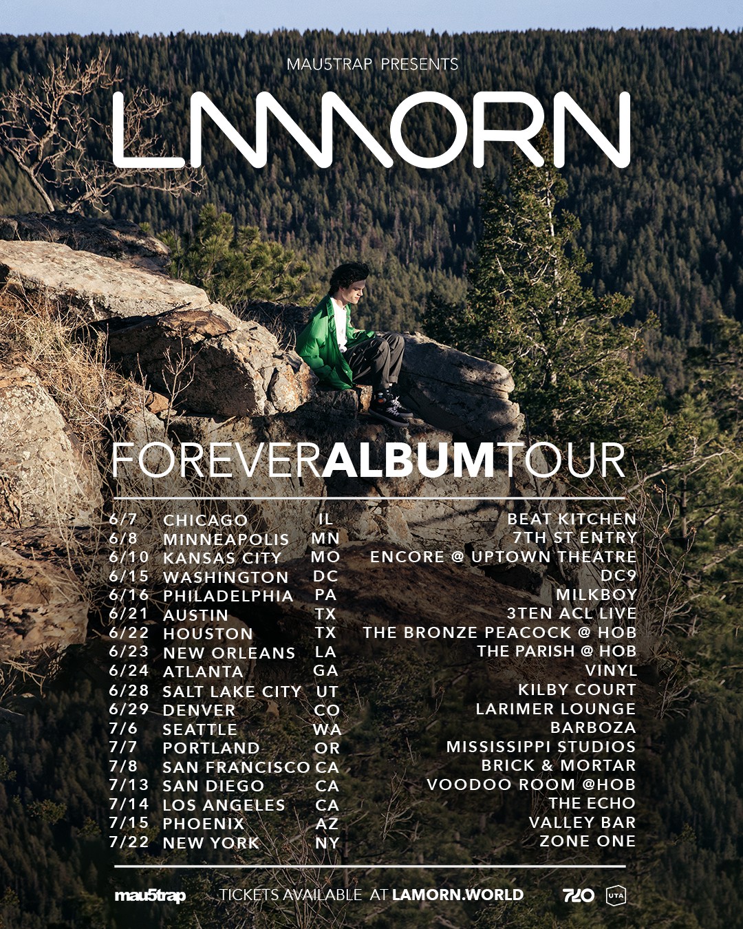 Lamorn ‘Forever’ album tour 2023 poster