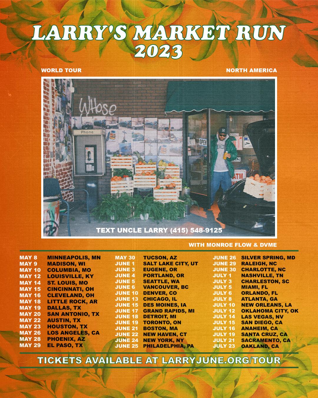 Larry June Market Run 2023 tour poster
