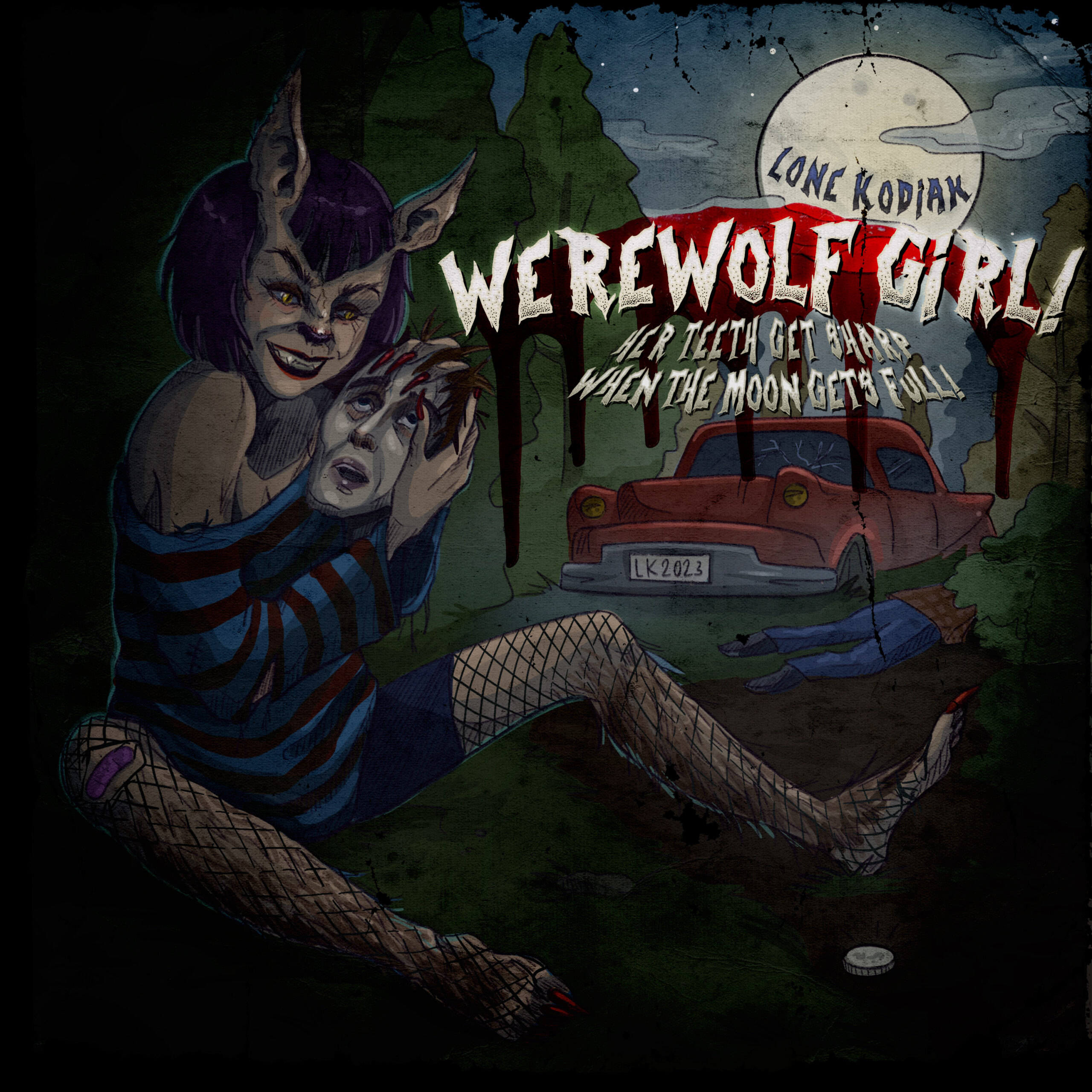 Lone Kodiak "Werewolf Girl" single artwork