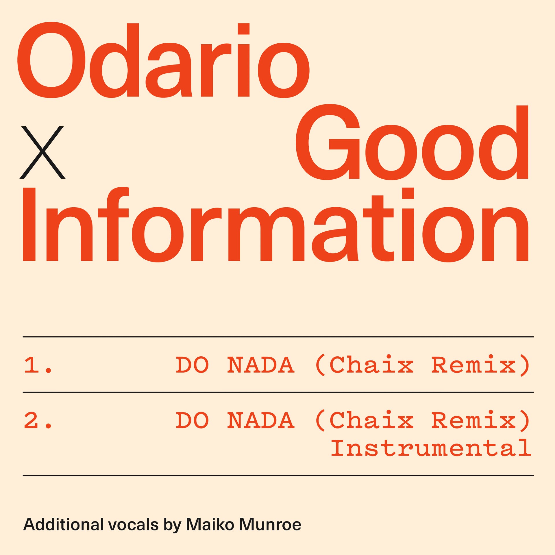 Odario and Good Information “Do Nada” (Chaix Remix) single artwork