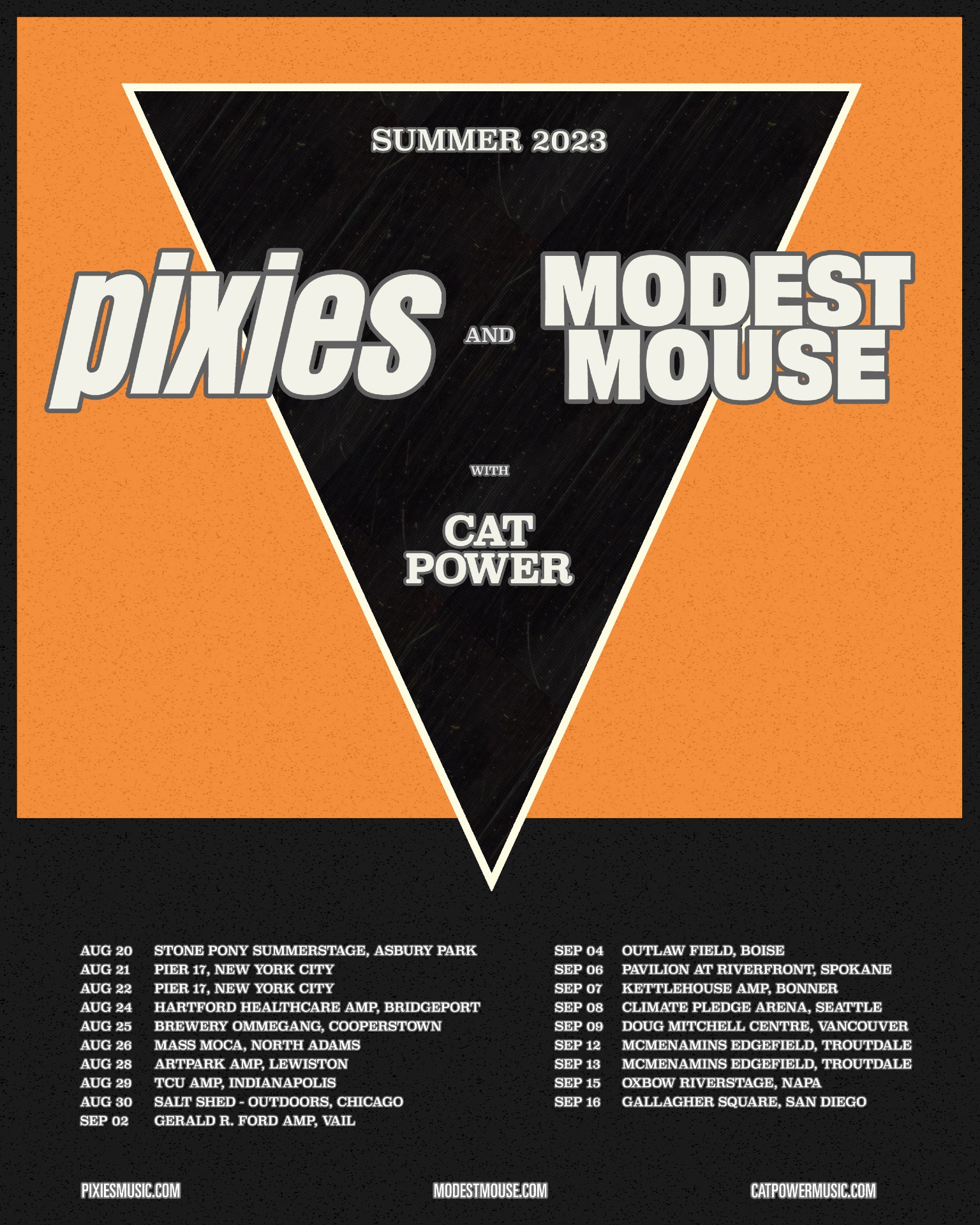 Pixies x Modest Mouse 2023 tour poster