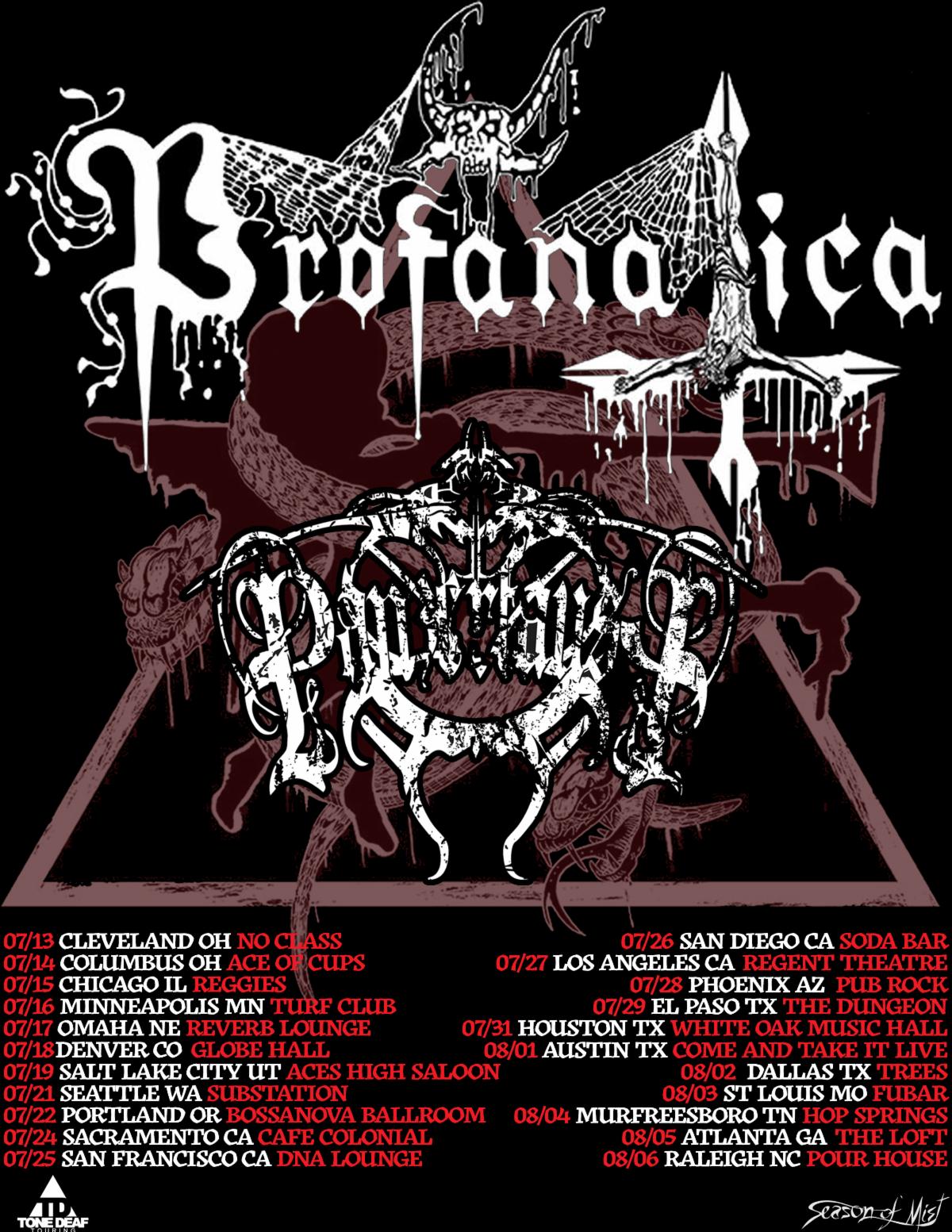 Profanatica 2023 US Headline tour poster