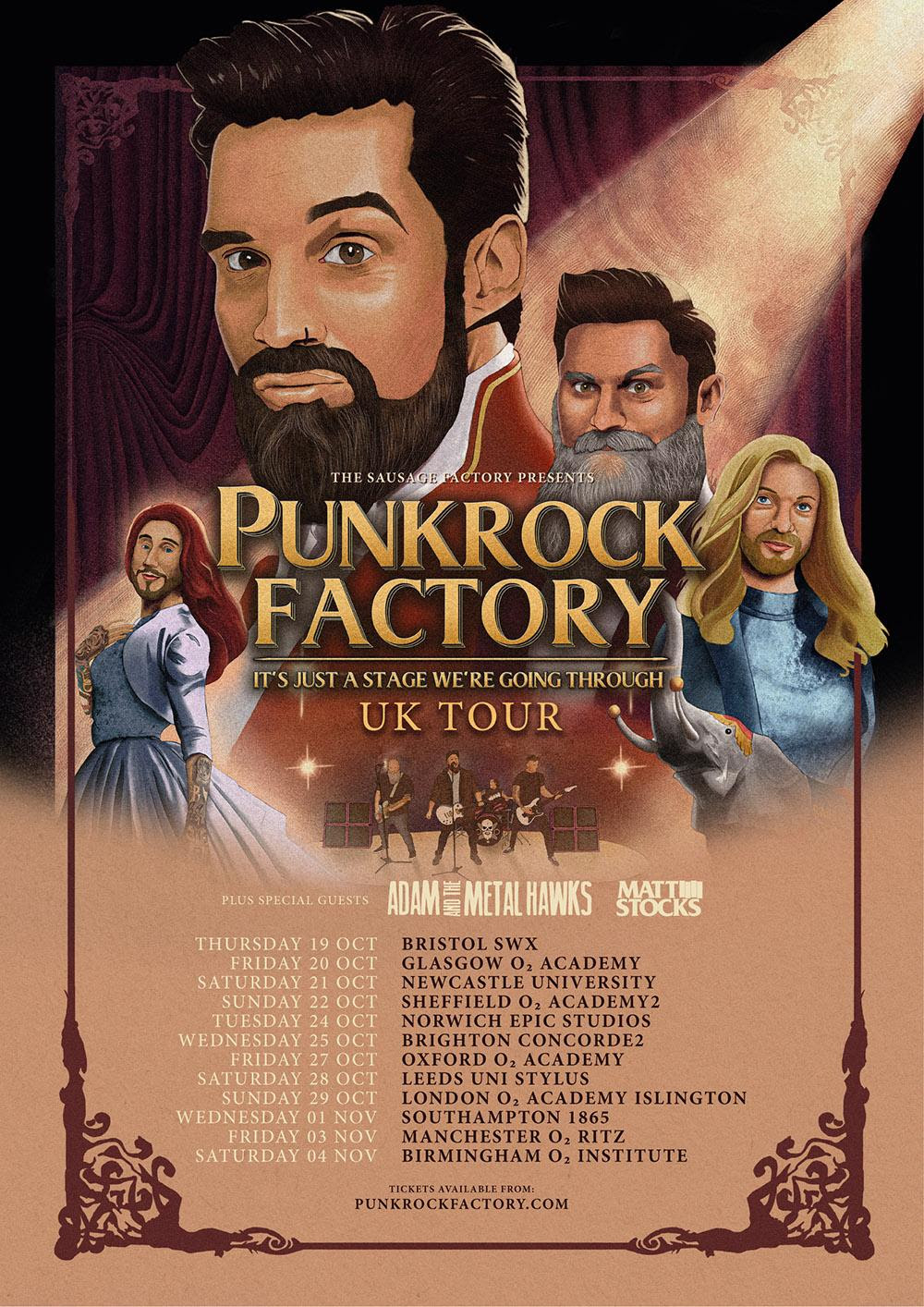 Punk Rock Factory October 2023 Tour Artwork