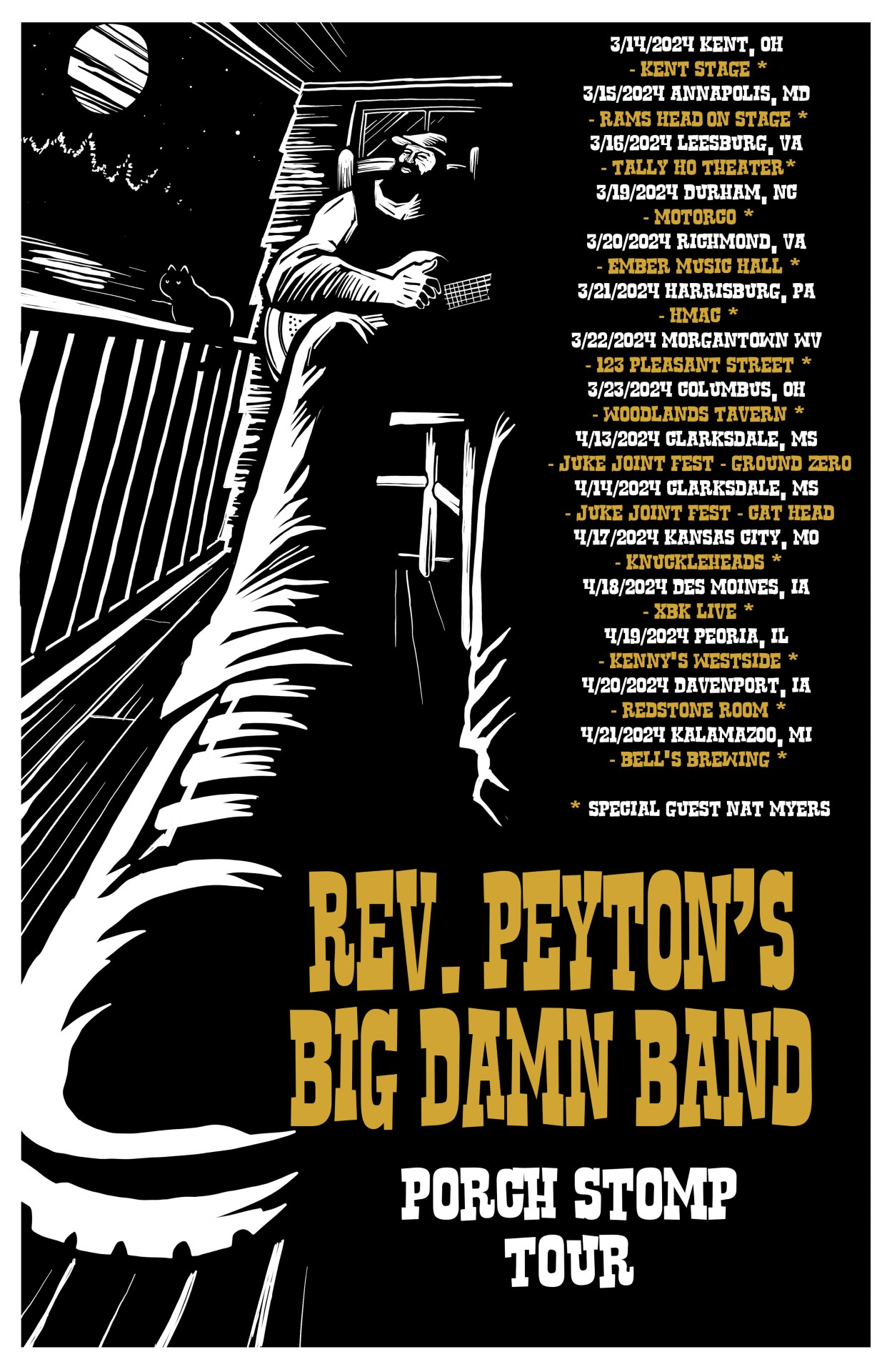 Reverend Peyton's Big Damn Band “Porch Stomp Tour” flyer