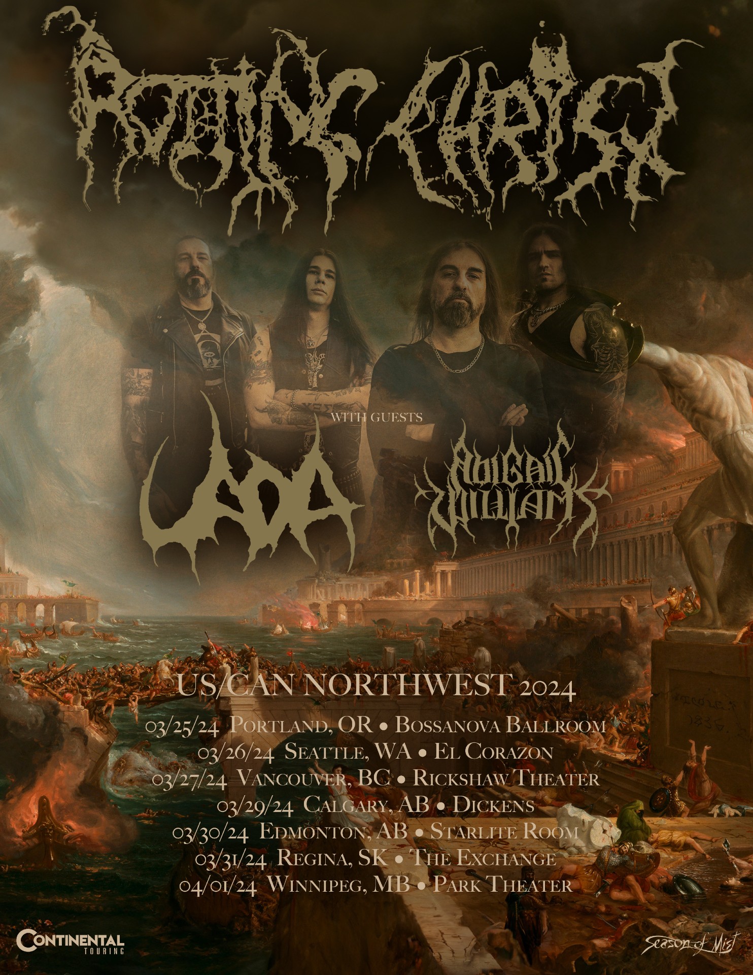 Rotting Christ 2024 North America tour flyer