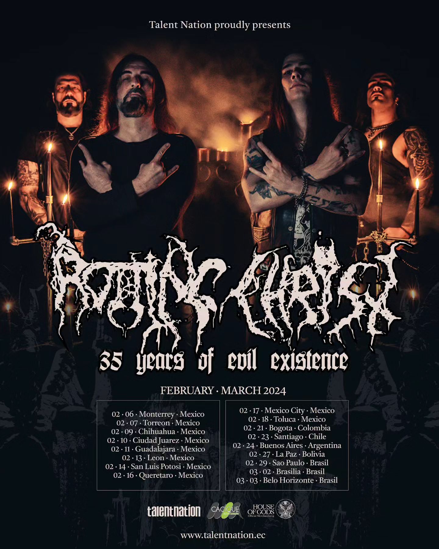 Rotting Christ “35 Years of Existence” tour flyer