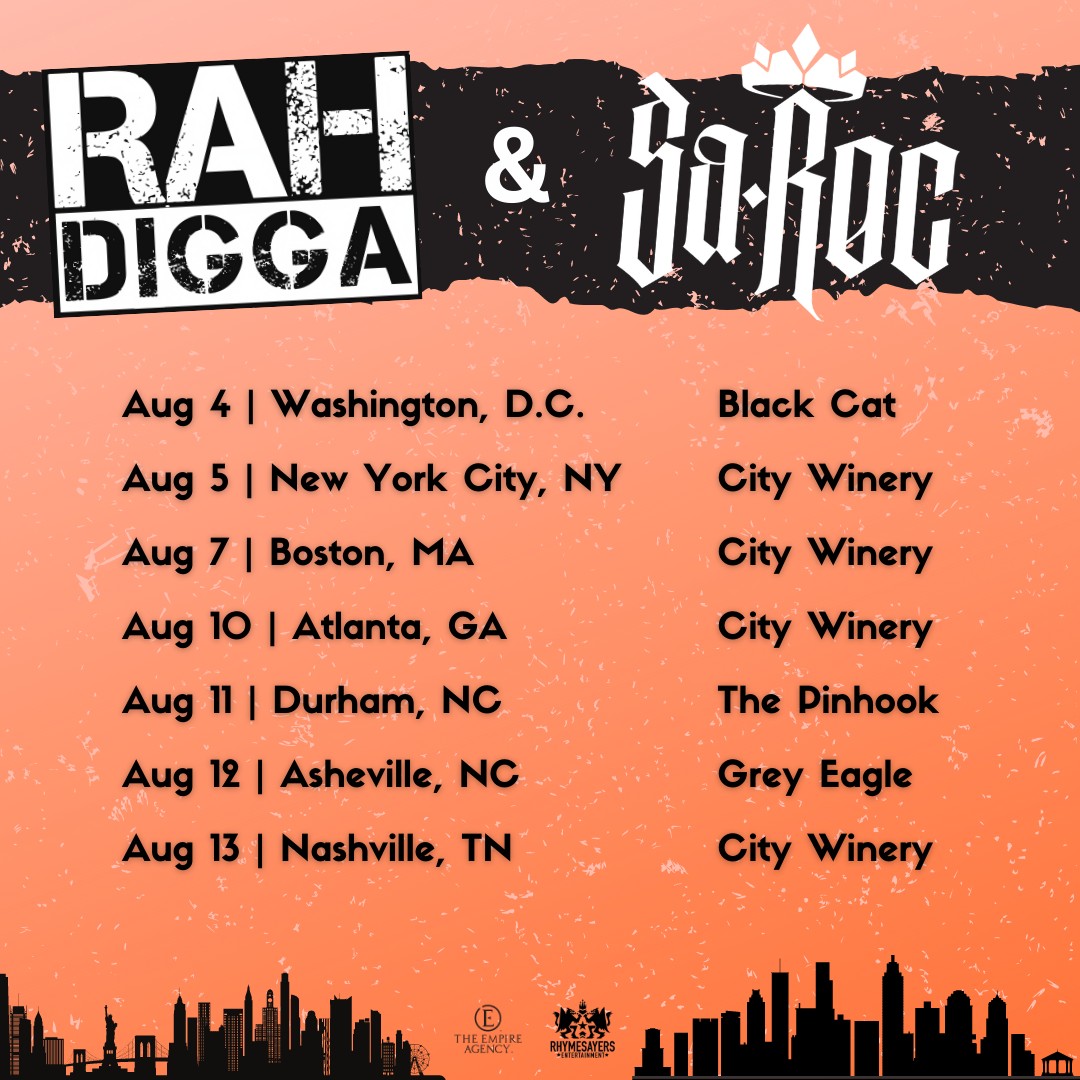 Sa-Roc and Rah Digga 2023 tour poster