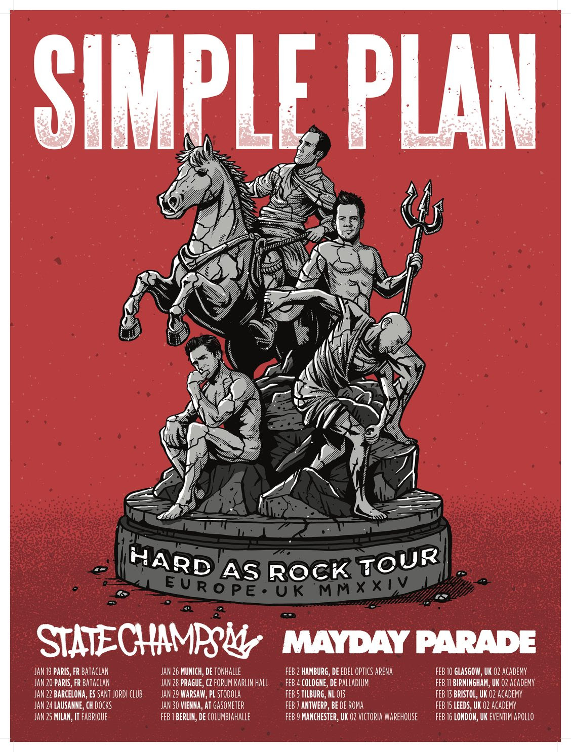 Simple Plan 'Hard As Rock' Tour Poster