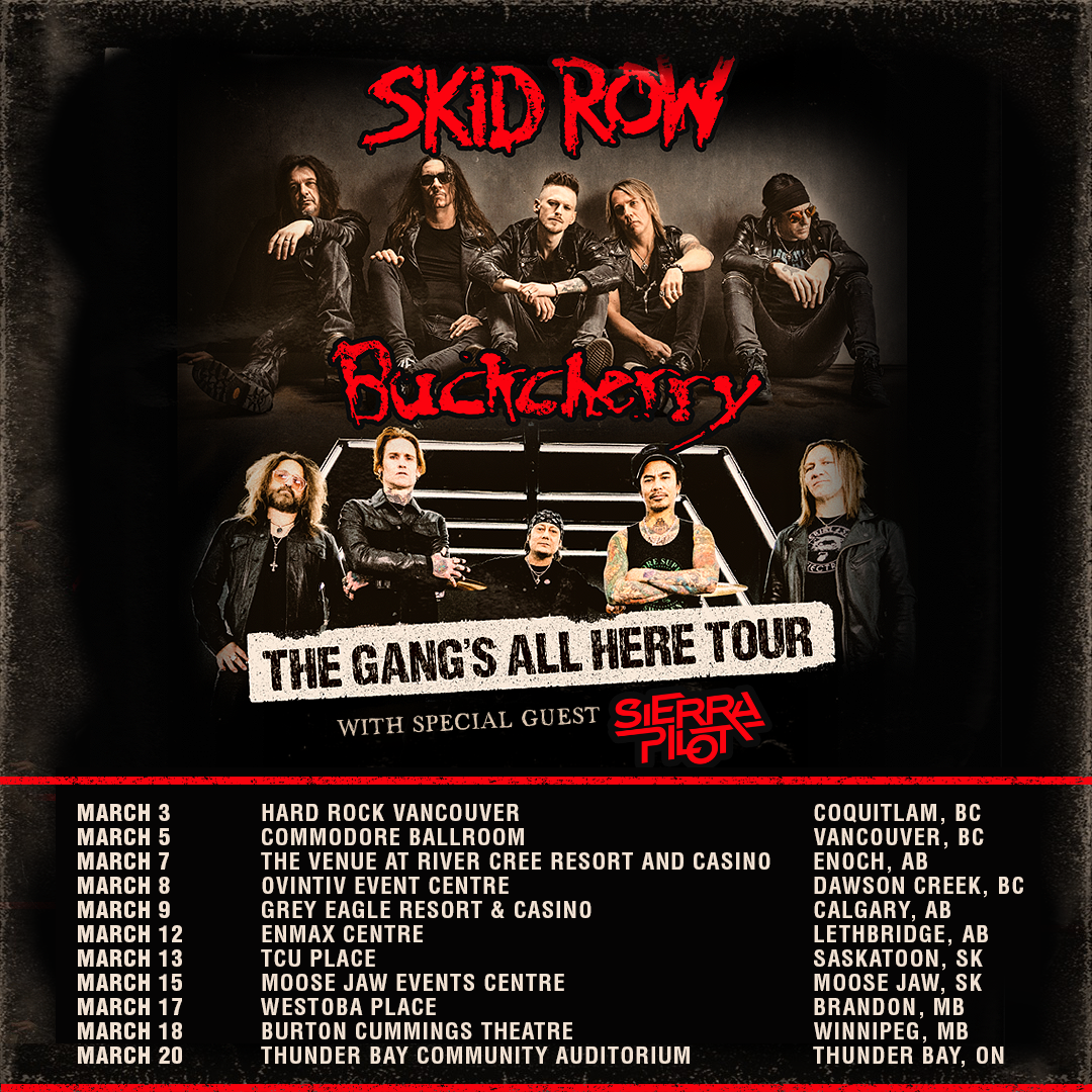 Skid Row, Buckcherry and Sierra Pilot tour 2024 poster