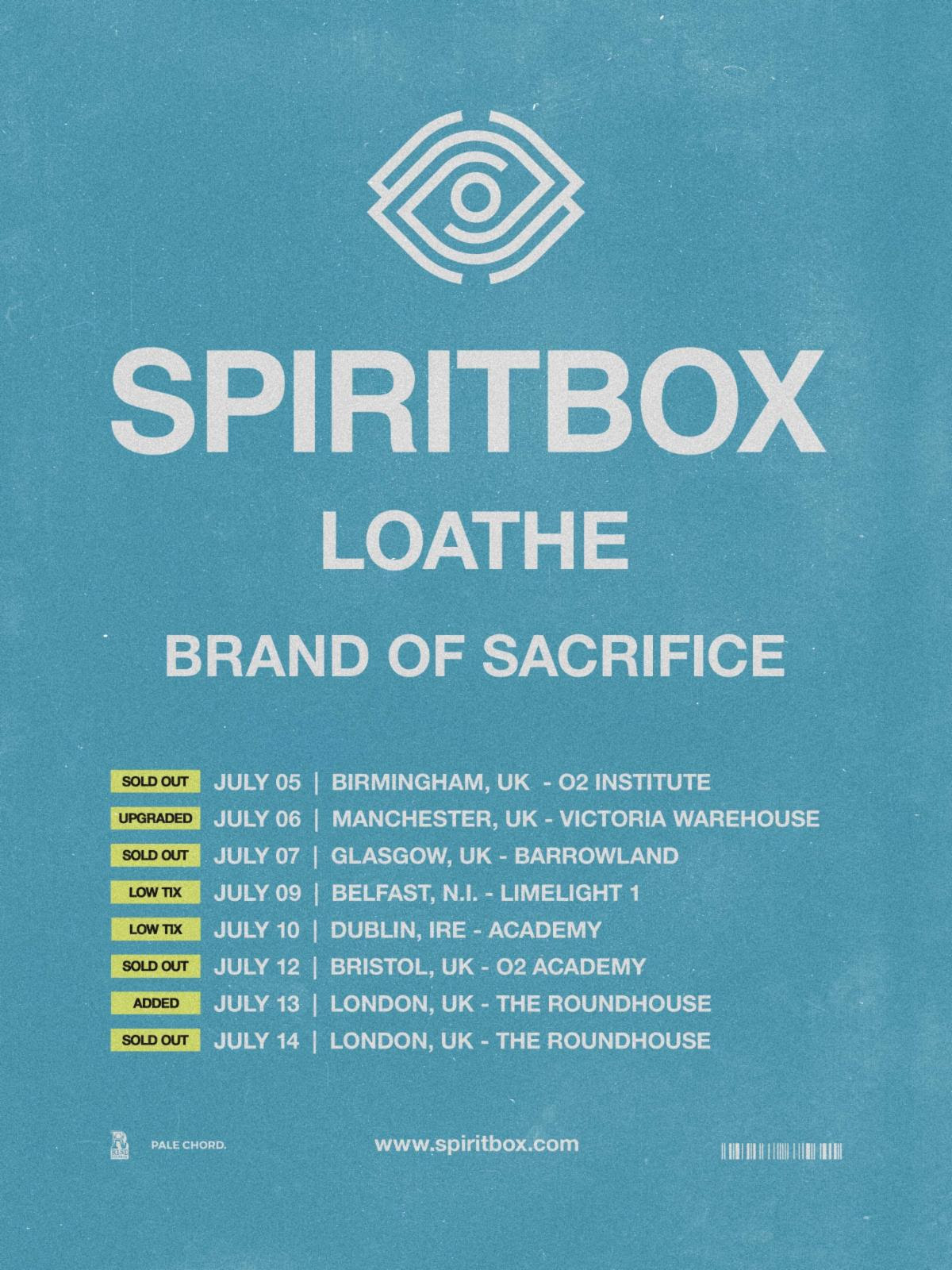 Artwork for Spiritbox 2023 UK Tour