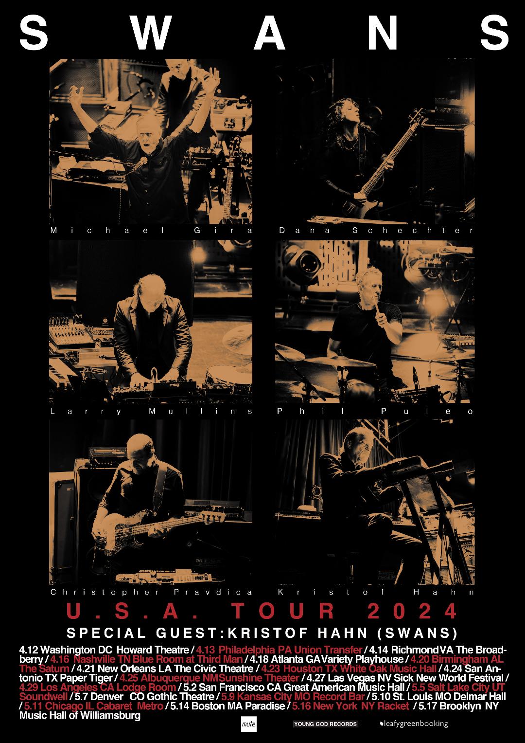 Swans 2024 tour poster