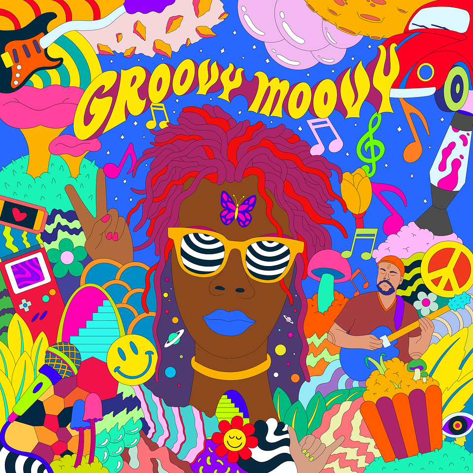 Terri J. 'Groovy Moovy' album artwork, photo by Edward Axel
