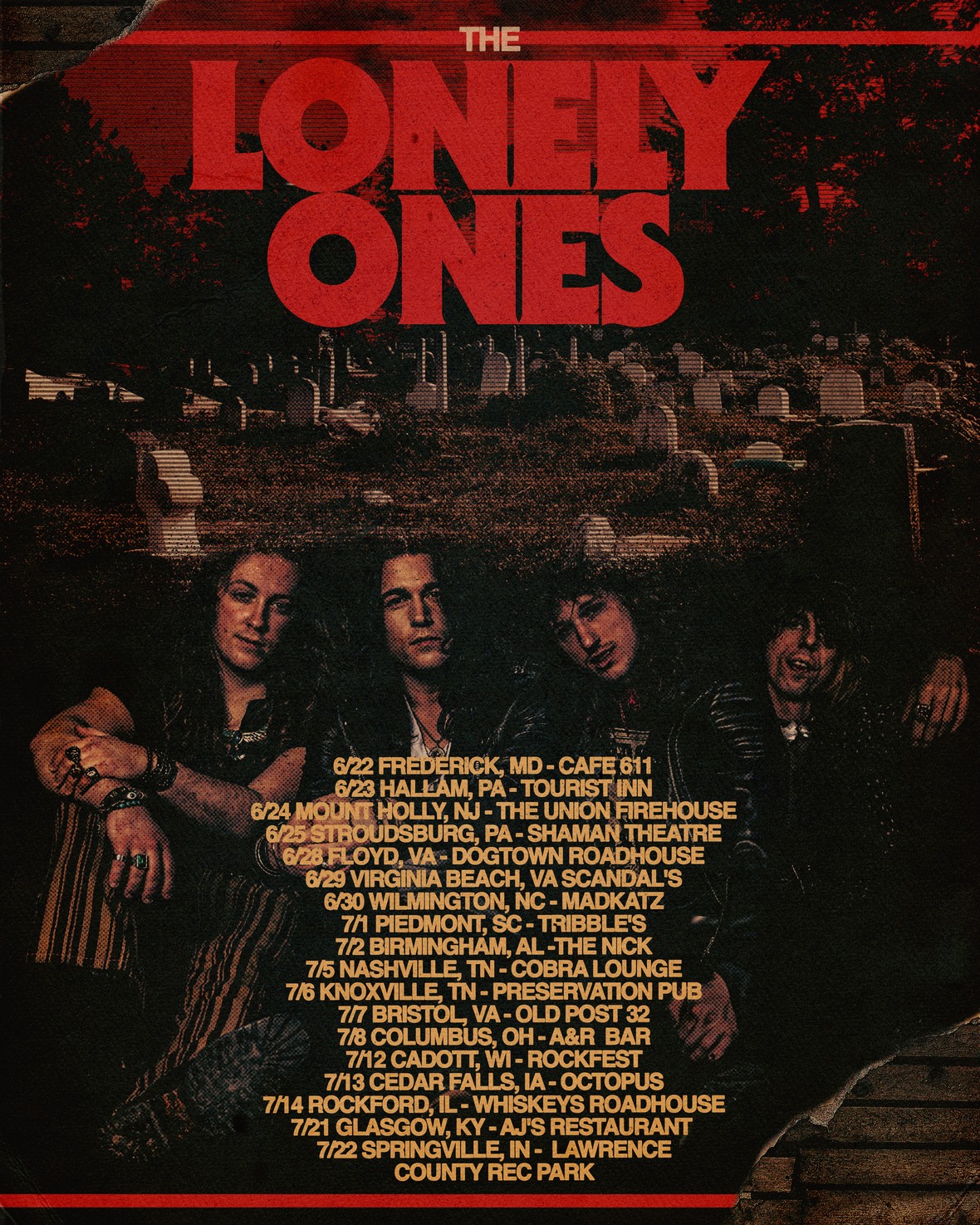 The Lonely Ones 2023 tour poster