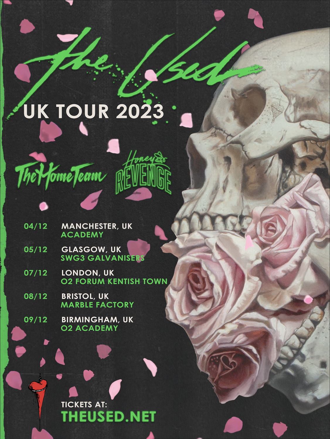 The Used UK Tour Poster 2023