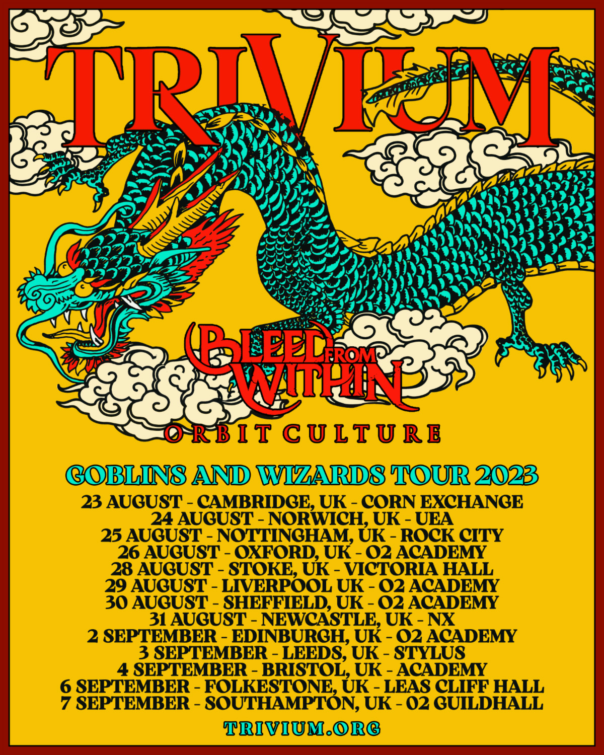 Trivium Announce ‘Goblins and Wizards’ Intimate Summer UK Tour 2023

Artwork for Trivium’s ‘Goblins and Wizards’	UK Tour