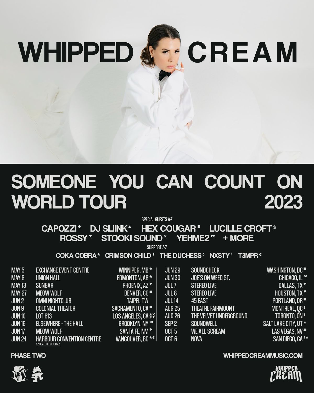 WHIPPED CREAM “Someone You Can Count On Tour” poster