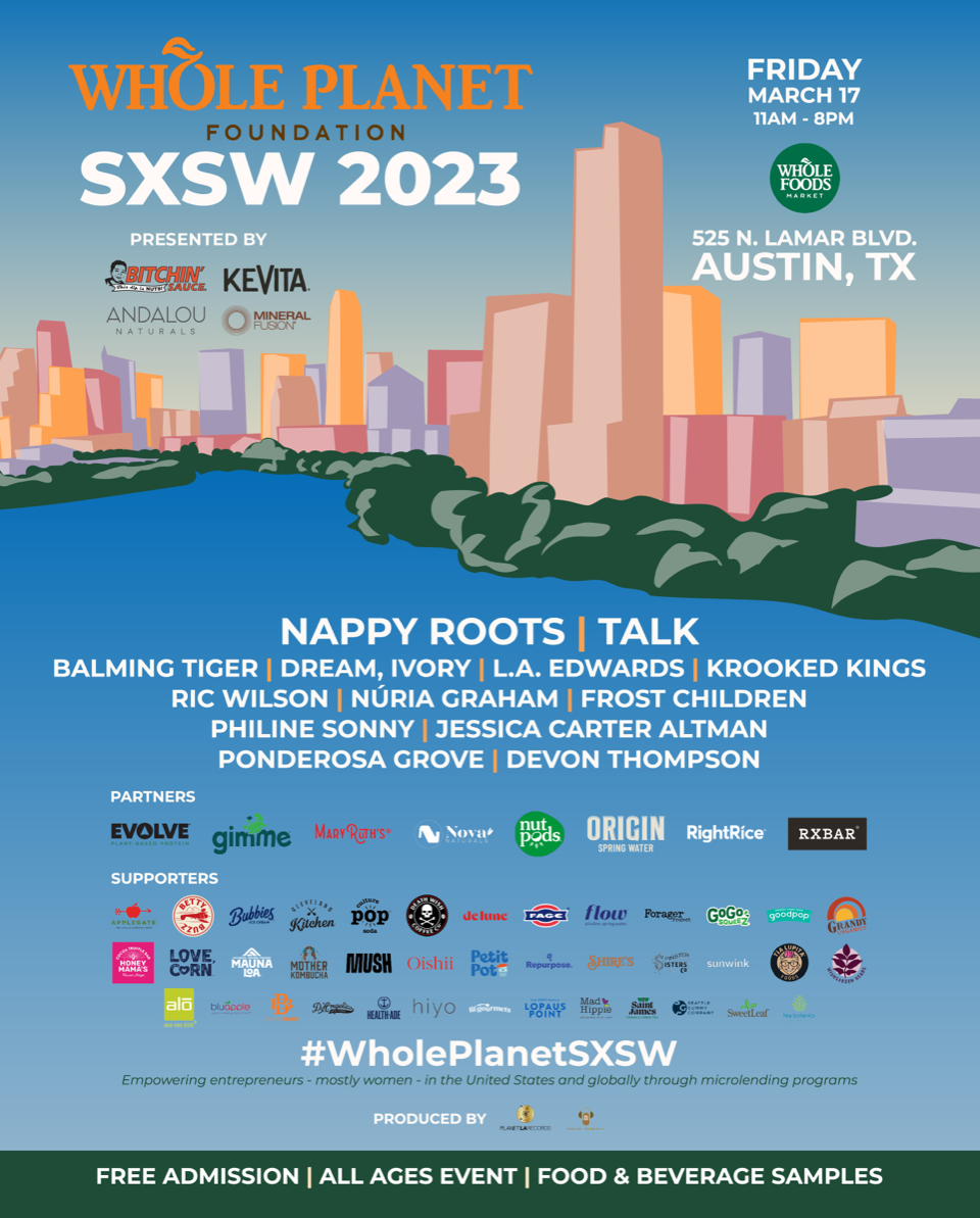 Whole Planet Foundation SXSW 2023 Event Poster