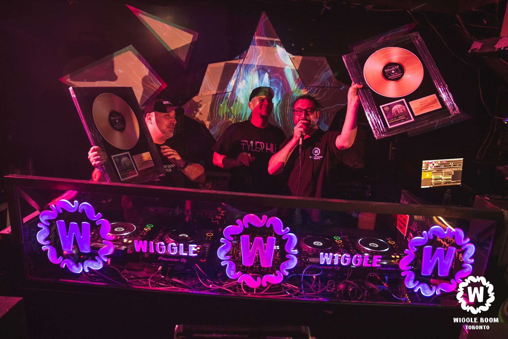 Wiggle Room Records presents plaque to Nathan Barato & Tyler Hill
